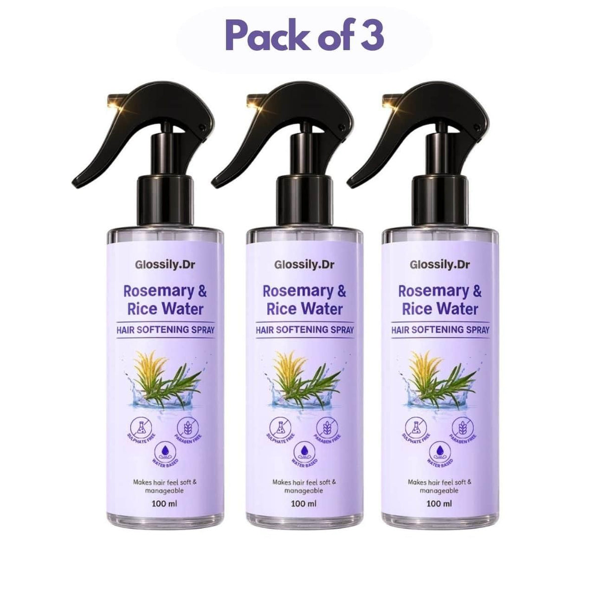 Rosemary & Rice Water 100 ml each Pack of 3